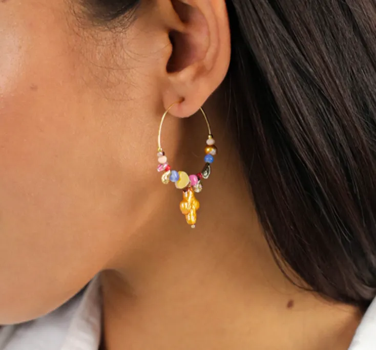 Blue Scarab Jewellery CALI medium creoles earrings