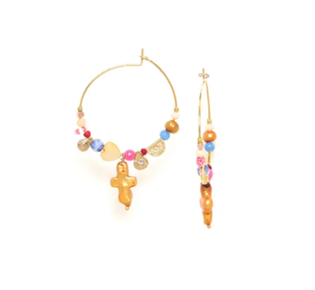 Blue Scarab Jewellery CALI medium creoles earrings