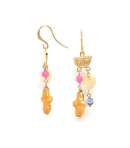 Blue Scarab Jewellery CALI mini "fan" shape on hook earring