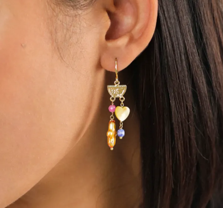 Blue Scarab Jewellery CALI mini "fan" shape on hook earring