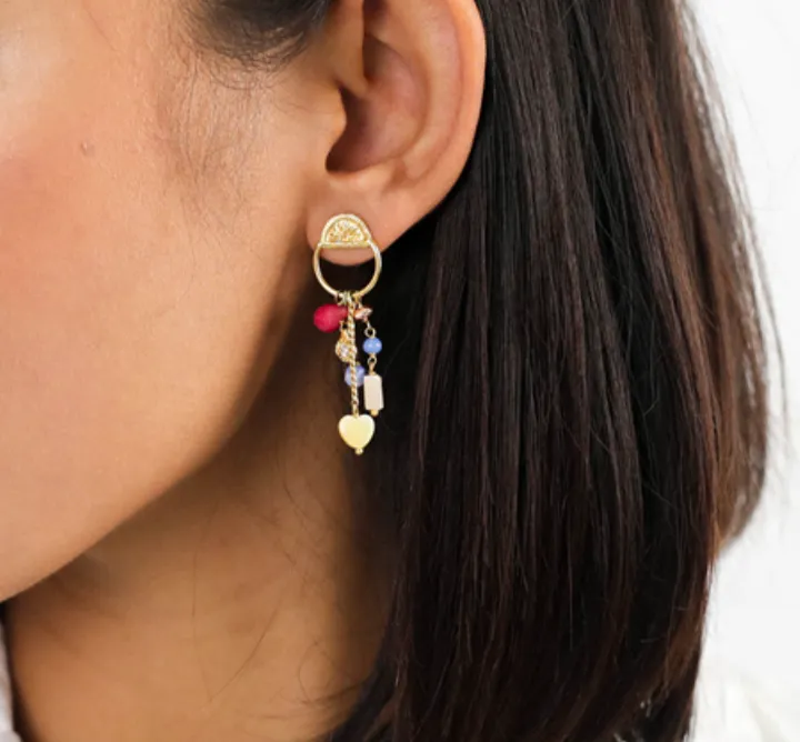 Blue Scarab Jewellery CALI multi-dangle post earrings