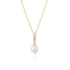 Blue Scarab Jewellery CARA Dolce Freshwater Pearl Gold Necklace