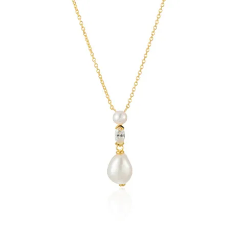 Blue Scarab Jewellery CARA Dolce Freshwater Pearl Gold Necklace
