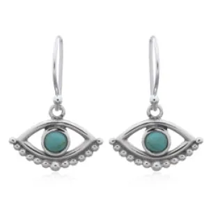 Blue Scarab Jewellery CARA Karma Howlite Coloured Evil Eye Drop Earrings