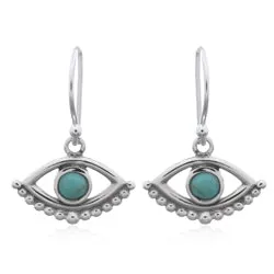 Blue Scarab Jewellery CARA Karma Howlite Coloured Evil Eye Drop Earrings