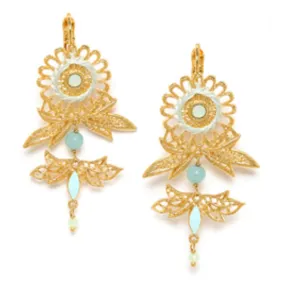 Blue Scarab Jewellery CASSIOPEE French Hooks Amazonite Dangles Earrings