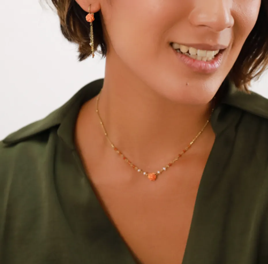 Blue Scarab Jewellery CLEA 3-chain dangle french hooks earrings