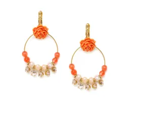Blue Scarab Jewellery CLEA french hooks with 5 strass dangles earrings
