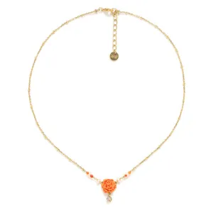 Blue Scarab Jewellery CLEA Fresh Water Pearl   Flower with straw Necklace