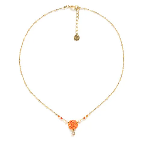 Blue Scarab Jewellery CLEA Fresh Water Pearl   Flower with straw Necklace