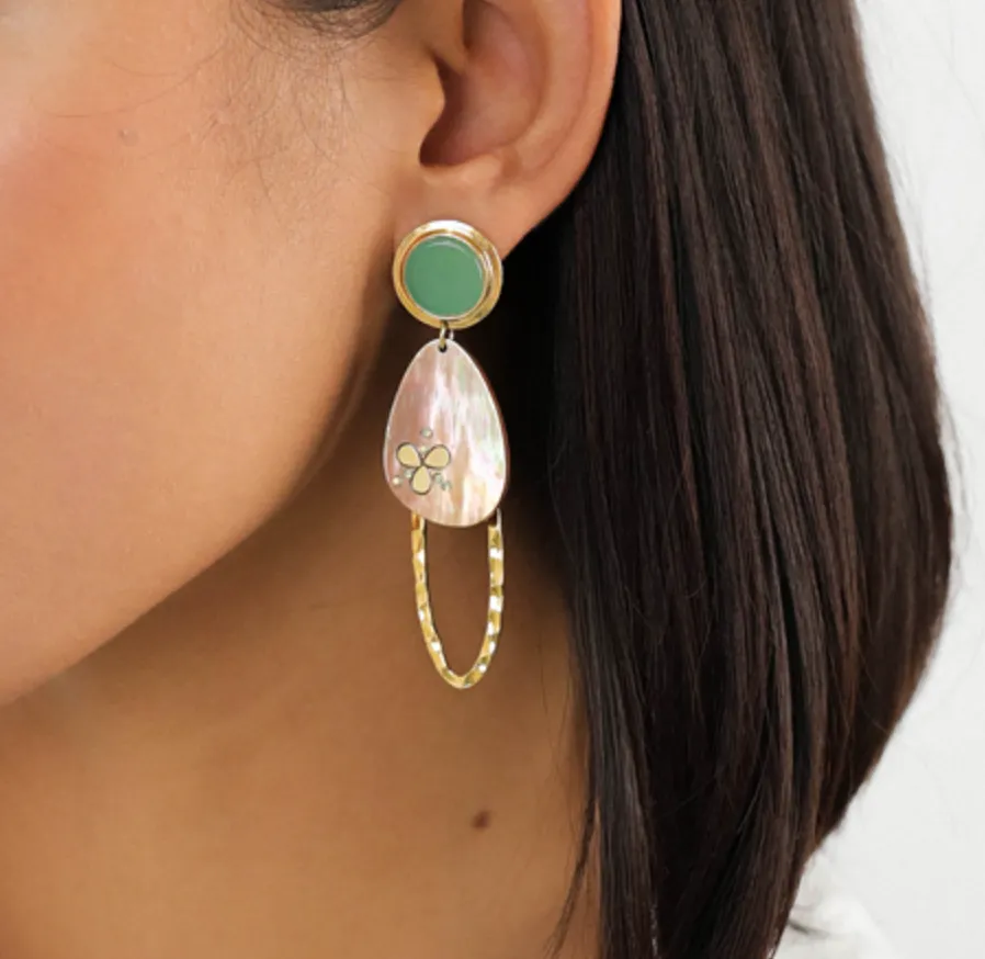 Blue Scarab Jewellery COLOMBINE *aventurine round top post earrings