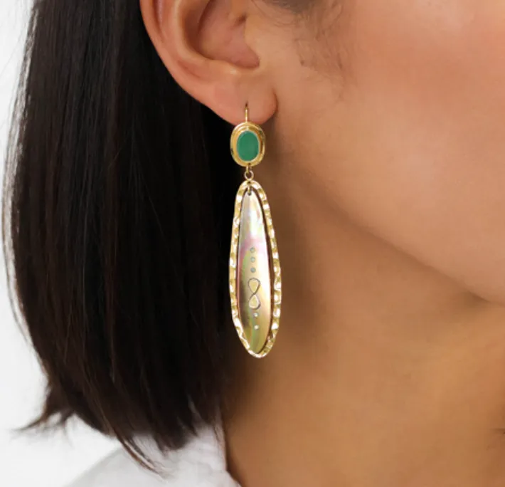 Blue Scarab Jewellery COLOMBINE oval top french hooks
