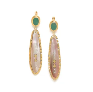 Blue Scarab Jewellery COLOMBINE oval top french hooks