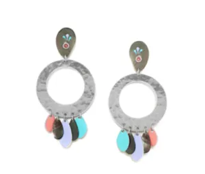Blue Scarab Jewellery DITA ring disc post with dangles