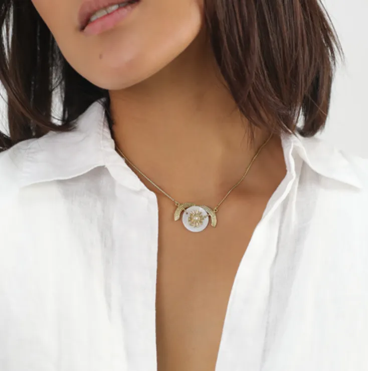Blue Scarab Jewellery ELLEN round disc necklace