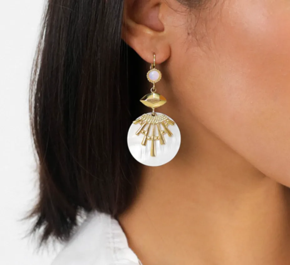 Blue Scarab Jewellery ELLEN round french hooks with dangles