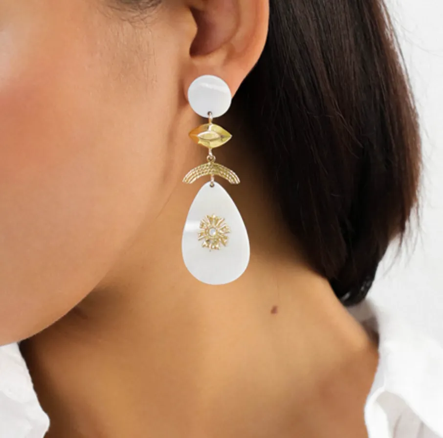 Blue Scarab Jewellery ELLEN *shell drop dangle earrings