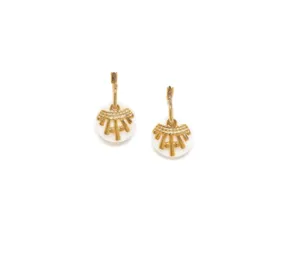 Blue Scarab Jewellery ELLEN small creole with shell disc
