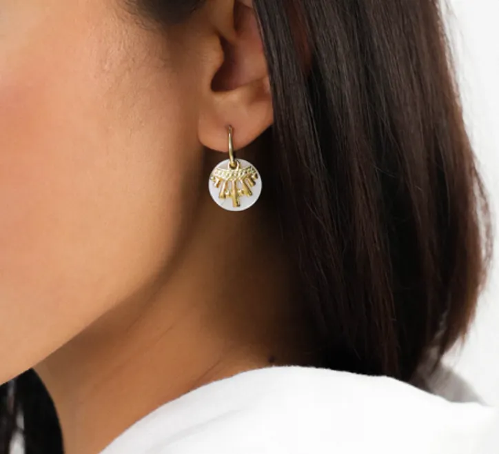 Blue Scarab Jewellery ELLEN small creole with shell disc