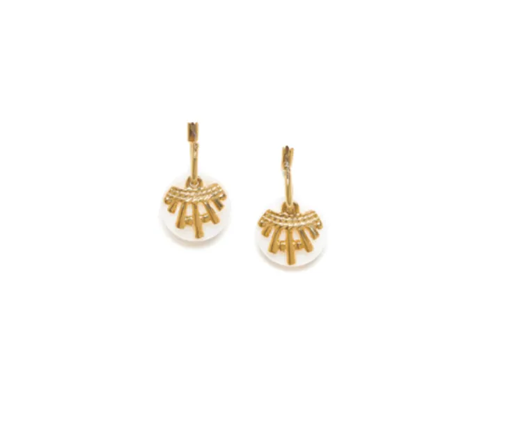 Blue Scarab Jewellery ELLEN small creole with shell disc