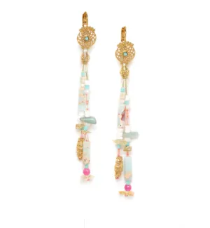 Blue Scarab Jewellery EMILY 2 rows long french hook earrings