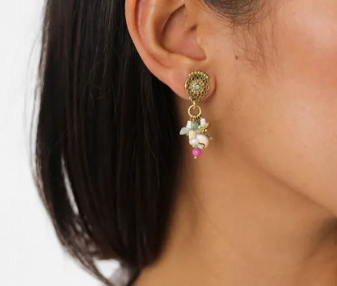 Blue Scarab Jewellery EMILY multi-dangle short post earrings