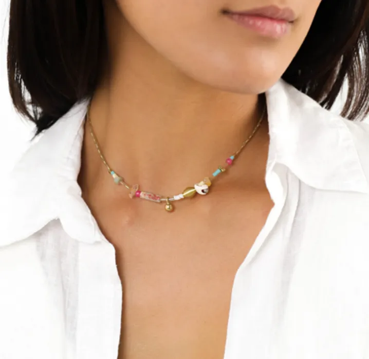 Blue Scarab Jewellery EMILY short gold necklace