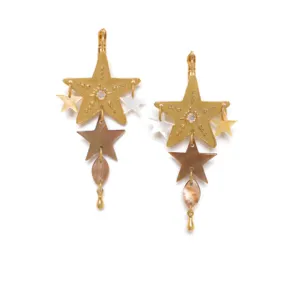 Blue Scarab Jewellery ESTRELLA french hooks with star dangles