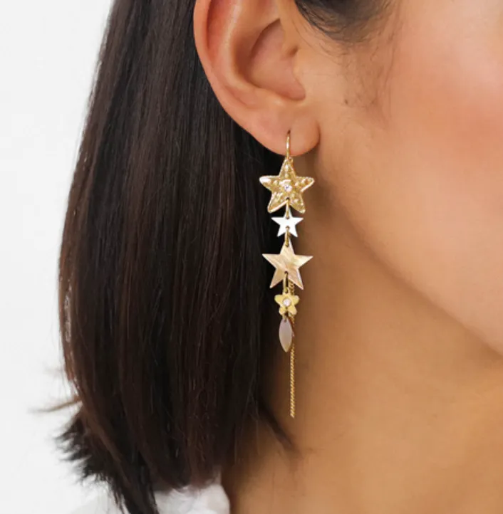 Blue Scarab Jewellery ESTRELLA metal star french hooks