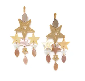 Blue Scarab Jewellery ESTRELLA multi-dangle stars french hooks