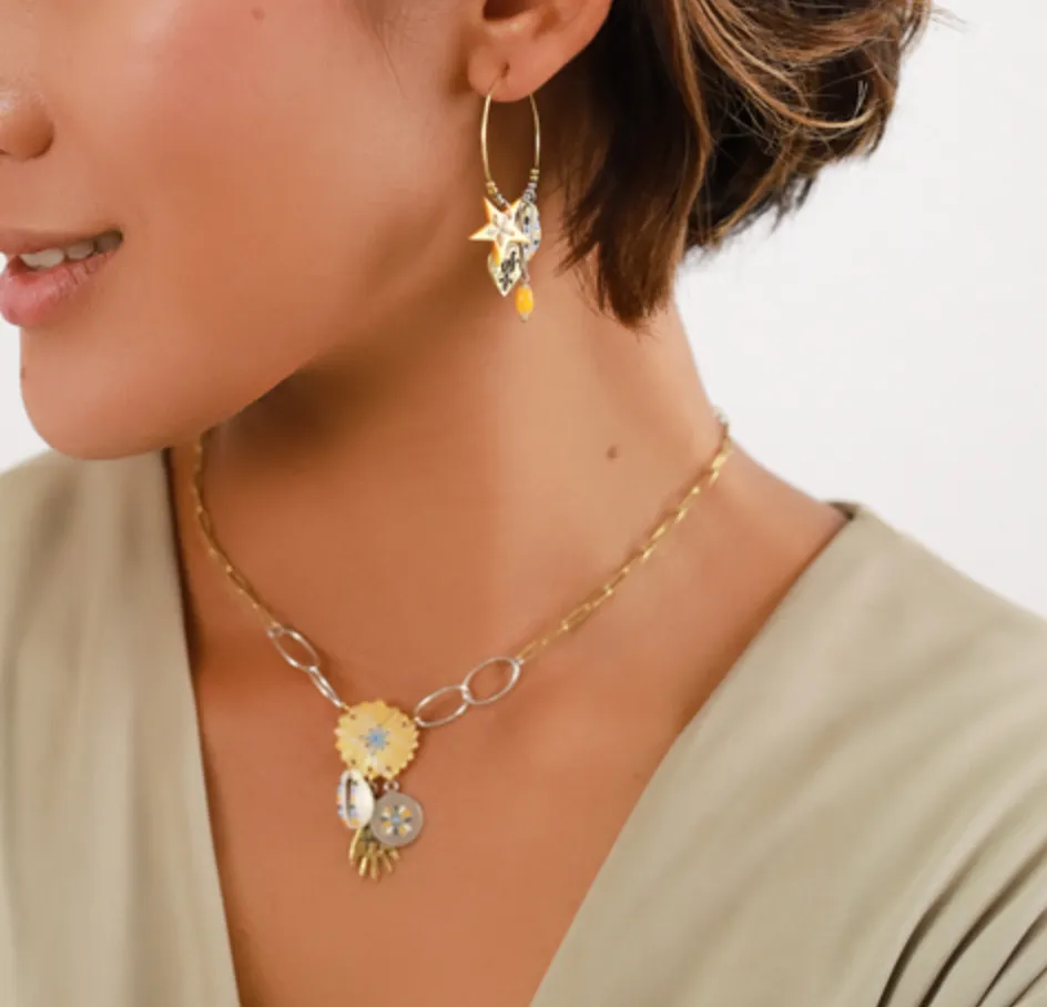 Blue Scarab Jewellery JUSTINE creoles with dangles