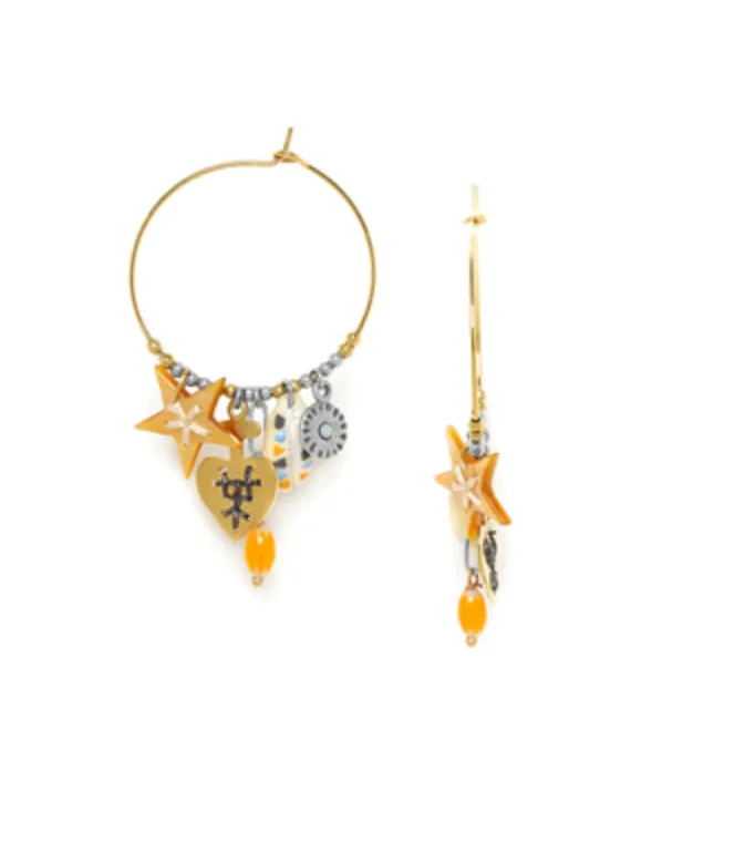 Blue Scarab Jewellery JUSTINE creoles with dangles