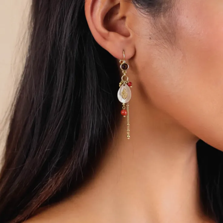 Blue Scarab Jewellery LOUISON multidangles french hooks earrings