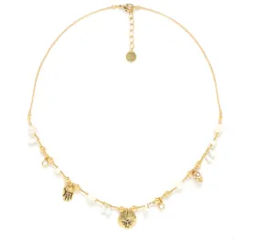 Blue Scarab Jewellery MALIA Multi-dangle Necklace (Ecru)