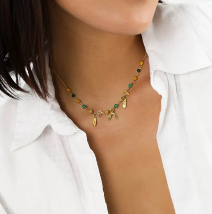 Blue Scarab Jewellery MATHILDE short dangle necklace