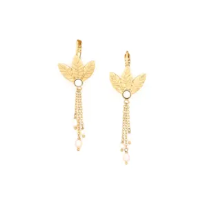 Blue Scarab Jewellery MERRY 3 Leaves French Hook Earrings with FWP