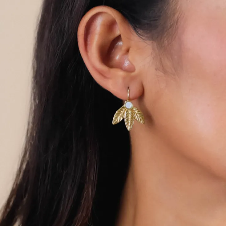 Blue Scarab Jewellery MERRY 3 Leaves French Hooks Earring