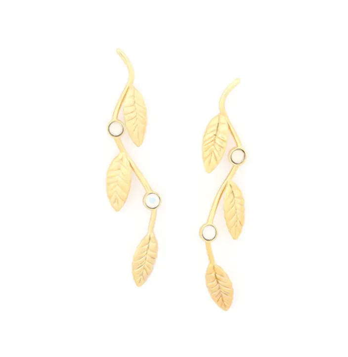 Blue Scarab Jewellery MERRY Stem Leaves Post Earrings