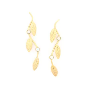 Blue Scarab Jewellery MERRY Stem Leaves Post Earrings