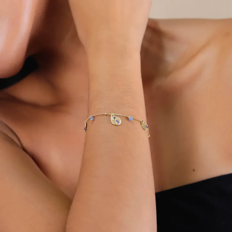 Blue Scarab Jewellery NAOMIE Multi-Dangle bracelet