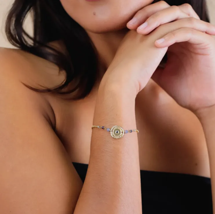 Blue Scarab Jewellery NAOMIE Round Disc Bracelet