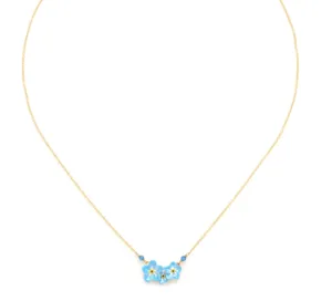 Blue Scarab Jewellery NEELA 3 Flowers Short Necklace