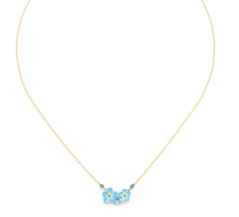 Blue Scarab Jewellery NEELA 3 Flowers Short Necklace