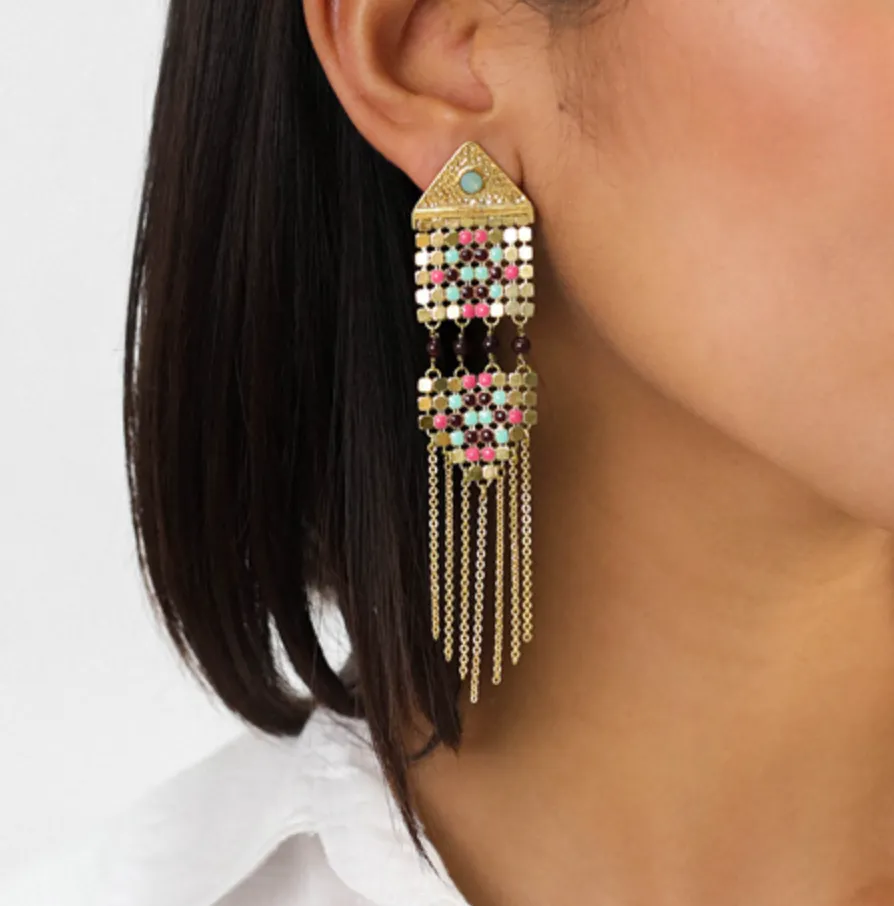 Blue Scarab Jewellery NOEMIE triangular post earrings