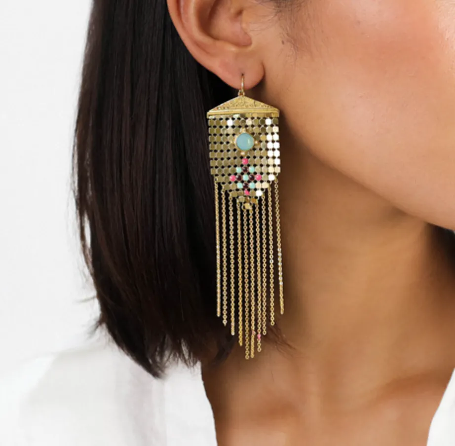 Blue Scarab Jewellery NOEMIE XL triangular french hooks