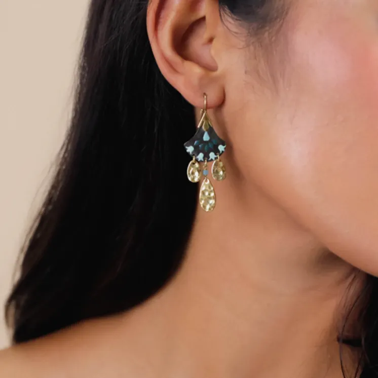 Blue Scarab Jewellery TALULAH french hooks with dangles Earring