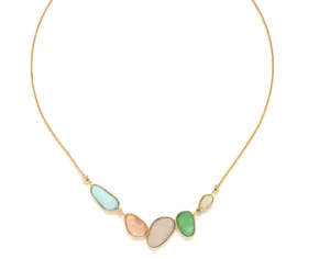 Blue Scarab Jewellery VICTOIRE 5 oval laminated capiz necklace