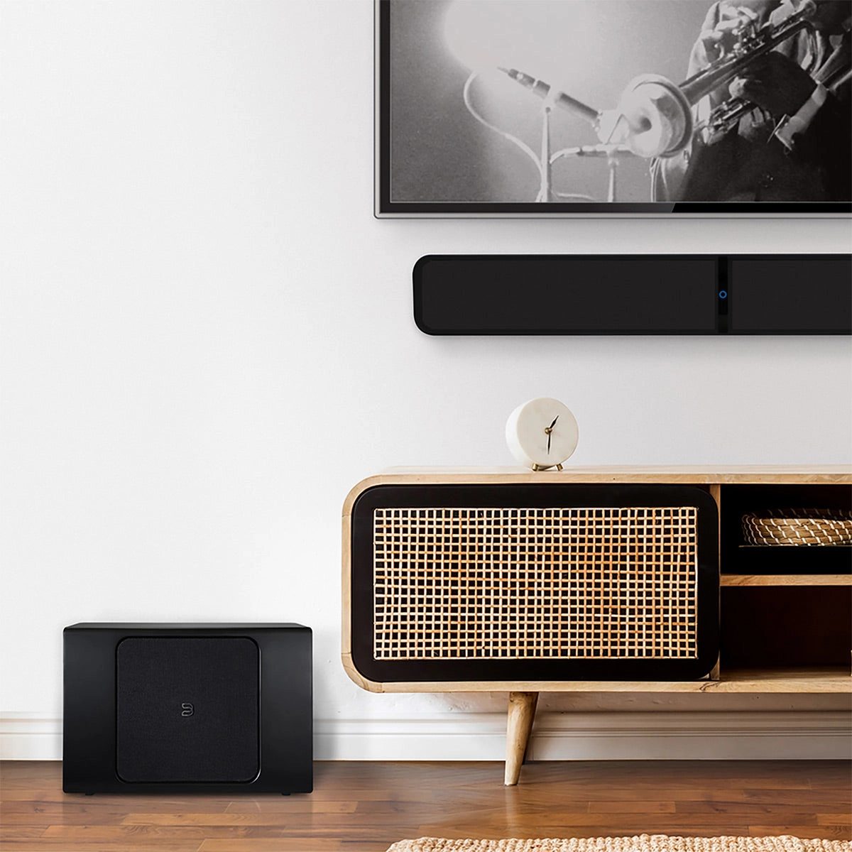 Bluesound Pulse Soundbar  Wireless Soundbar with Pulse SUB  8" Wireless Powered Subwoofer (Black)