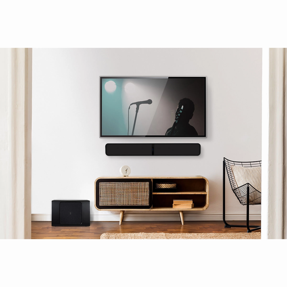 Bluesound Pulse Soundbar  Wireless Soundbar with Pulse SUB  8" Wireless Powered Subwoofer (Black)