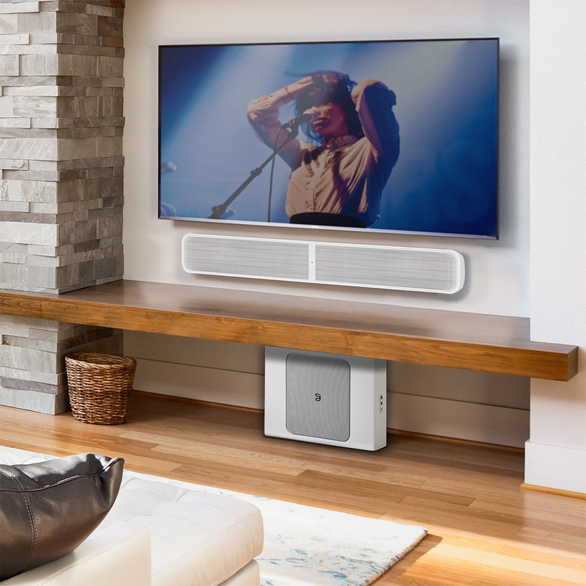 Bluesound Pulse Soundbar  Wireless Streaming Sound System (White)